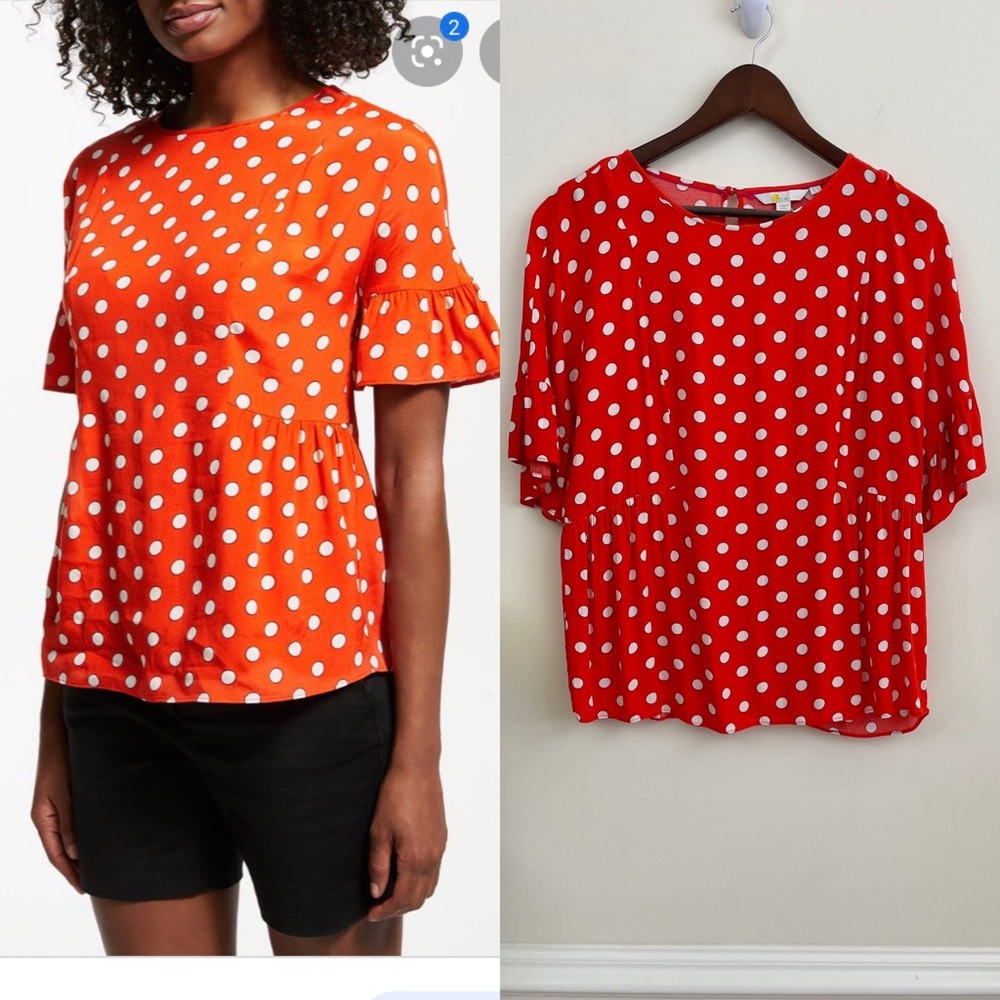 Boden Caroline Polka Dot Top, worn once, Excellent Condition